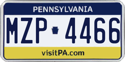 PA license plate MZP4466
