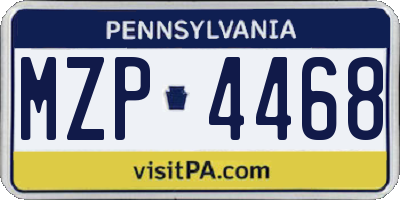 PA license plate MZP4468
