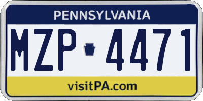 PA license plate MZP4471
