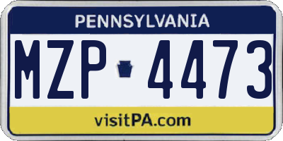 PA license plate MZP4473