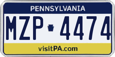 PA license plate MZP4474