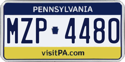 PA license plate MZP4480