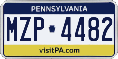 PA license plate MZP4482