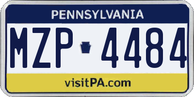 PA license plate MZP4484