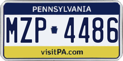 PA license plate MZP4486