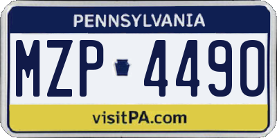 PA license plate MZP4490