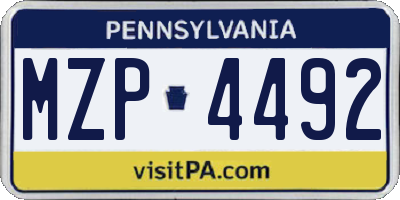 PA license plate MZP4492