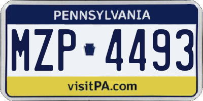 PA license plate MZP4493