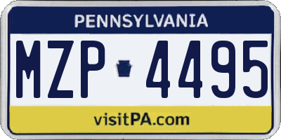 PA license plate MZP4495