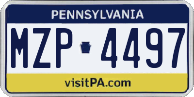 PA license plate MZP4497