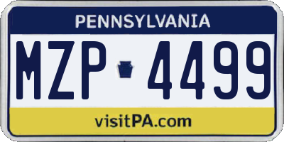 PA license plate MZP4499