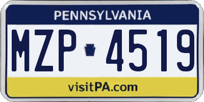 PA license plate MZP4519
