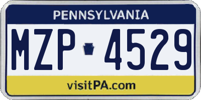 PA license plate MZP4529