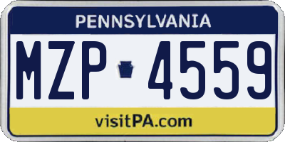 PA license plate MZP4559