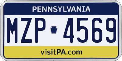 PA license plate MZP4569