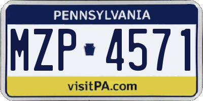 PA license plate MZP4571