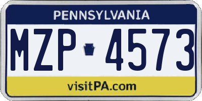 PA license plate MZP4573