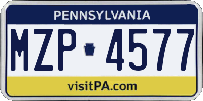 PA license plate MZP4577
