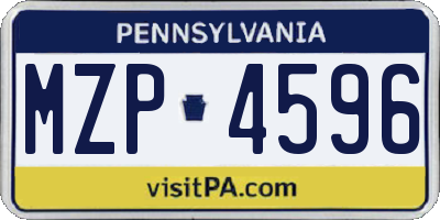 PA license plate MZP4596