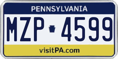 PA license plate MZP4599