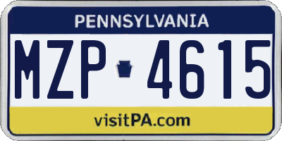 PA license plate MZP4615
