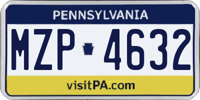 PA license plate MZP4632