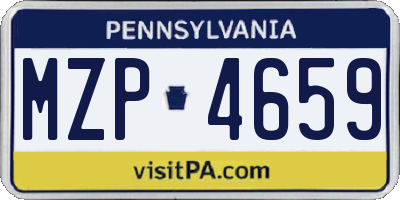 PA license plate MZP4659