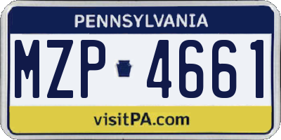 PA license plate MZP4661