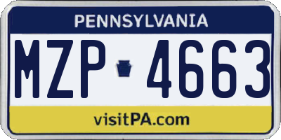 PA license plate MZP4663