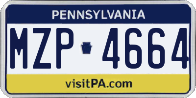 PA license plate MZP4664