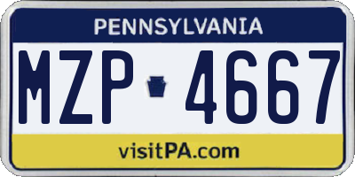 PA license plate MZP4667