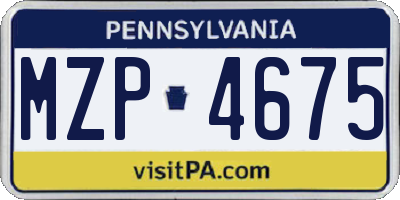 PA license plate MZP4675