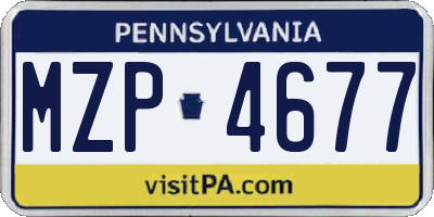 PA license plate MZP4677