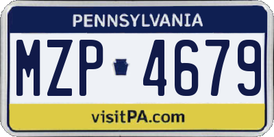PA license plate MZP4679