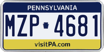 PA license plate MZP4681