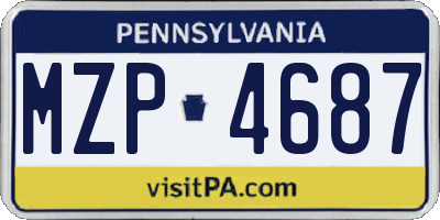 PA license plate MZP4687