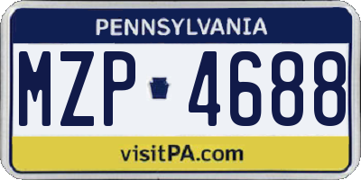 PA license plate MZP4688