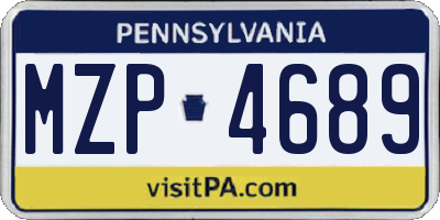 PA license plate MZP4689