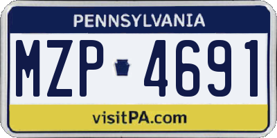 PA license plate MZP4691