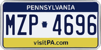 PA license plate MZP4696