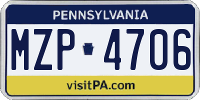 PA license plate MZP4706