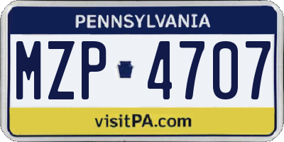PA license plate MZP4707