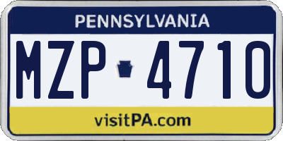 PA license plate MZP4710