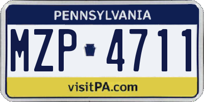 PA license plate MZP4711