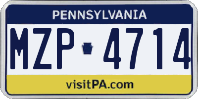 PA license plate MZP4714