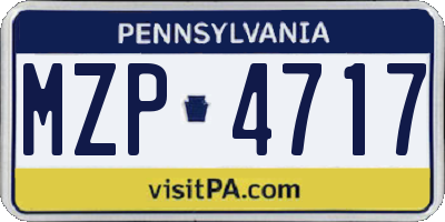 PA license plate MZP4717