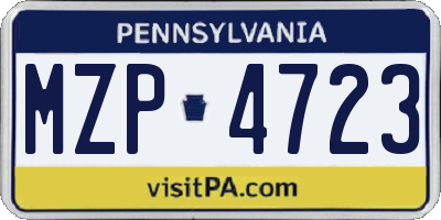 PA license plate MZP4723