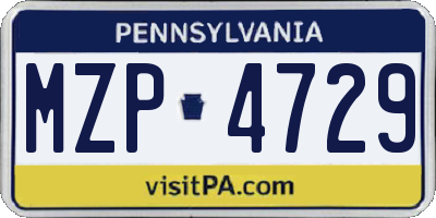 PA license plate MZP4729