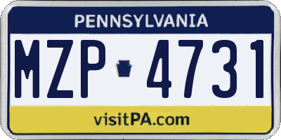 PA license plate MZP4731