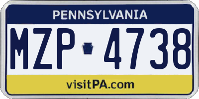 PA license plate MZP4738